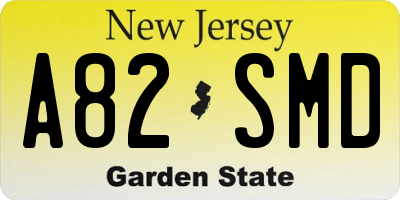 NJ license plate A82SMD