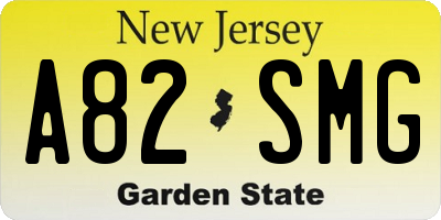 NJ license plate A82SMG