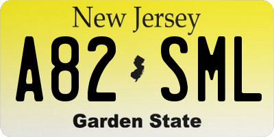 NJ license plate A82SML