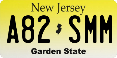 NJ license plate A82SMM