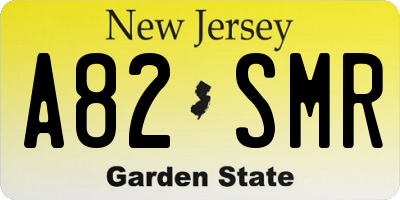 NJ license plate A82SMR