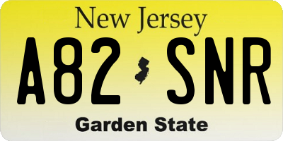 NJ license plate A82SNR