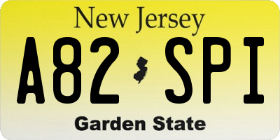 NJ license plate A82SPI
