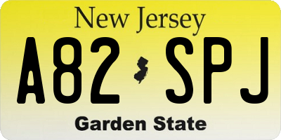 NJ license plate A82SPJ