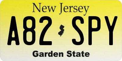 NJ license plate A82SPY