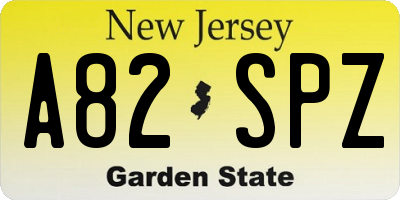 NJ license plate A82SPZ