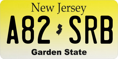 NJ license plate A82SRB