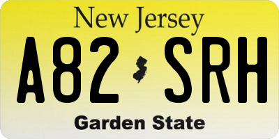 NJ license plate A82SRH