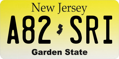 NJ license plate A82SRI