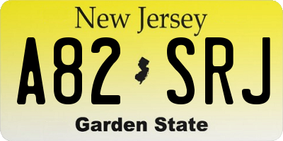 NJ license plate A82SRJ