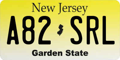 NJ license plate A82SRL