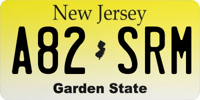 NJ license plate A82SRM