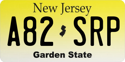 NJ license plate A82SRP