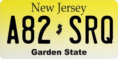 NJ license plate A82SRQ