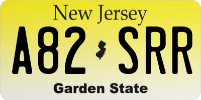 NJ license plate A82SRR