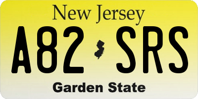 NJ license plate A82SRS