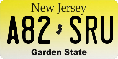 NJ license plate A82SRU