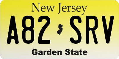 NJ license plate A82SRV