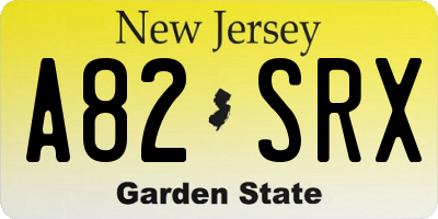 NJ license plate A82SRX