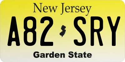 NJ license plate A82SRY