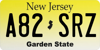 NJ license plate A82SRZ