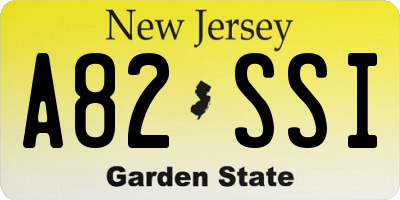 NJ license plate A82SSI