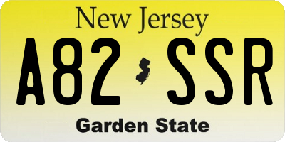 NJ license plate A82SSR