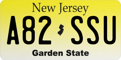 NJ license plate A82SSU