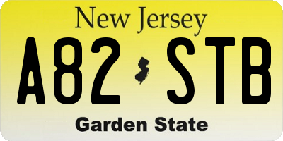 NJ license plate A82STB