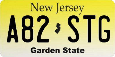 NJ license plate A82STG