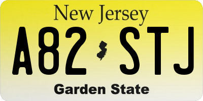 NJ license plate A82STJ