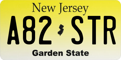 NJ license plate A82STR