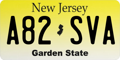 NJ license plate A82SVA