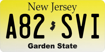 NJ license plate A82SVI