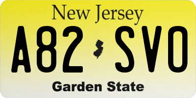NJ license plate A82SVO