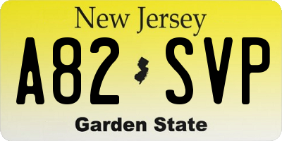 NJ license plate A82SVP