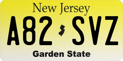 NJ license plate A82SVZ