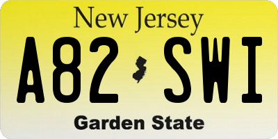 NJ license plate A82SWI