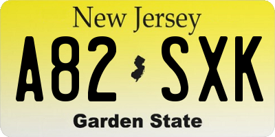NJ license plate A82SXK