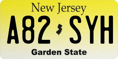 NJ license plate A82SYH