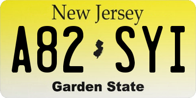 NJ license plate A82SYI