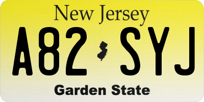 NJ license plate A82SYJ