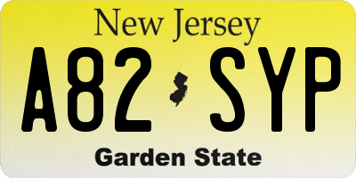 NJ license plate A82SYP
