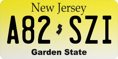NJ license plate A82SZI