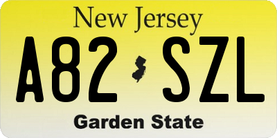 NJ license plate A82SZL