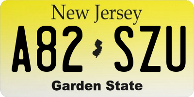 NJ license plate A82SZU