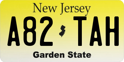 NJ license plate A82TAH