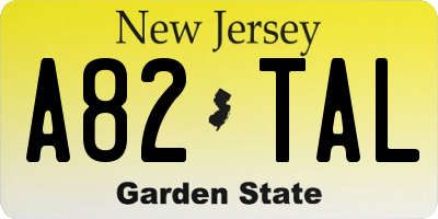 NJ license plate A82TAL