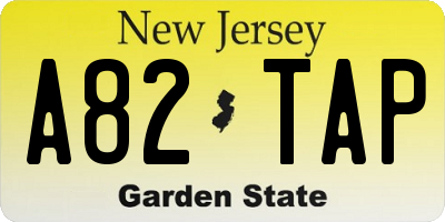 NJ license plate A82TAP
