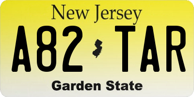 NJ license plate A82TAR